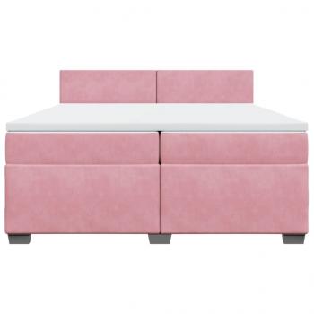 Boxspringbett mit Matratze Rosa 200x200 cm Samt