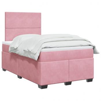 ARDEBO.de - Boxspringbett mit Matratze Rosa 120x200 cm Samt