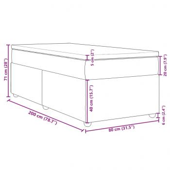 Boxspringbett mit Matratze Hellgrau 80x200 cm Stoff