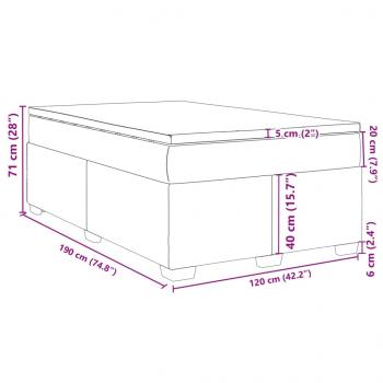 Boxspringbett mit Matratze Hellgrau 120x190 cm Samt