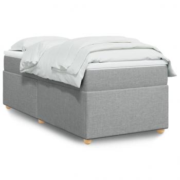 ARDEBO.de - Boxspringbett mit Matratze Hellgrau 90x190 cm Stoff