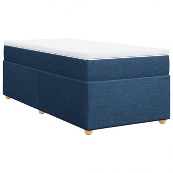 Boxspringbett mit Matratze Blau 90x190 cm Stoff