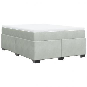 Boxspringbett mit Matratze Hellgrau 140x190 cm Samt