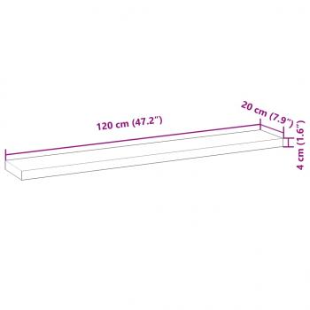 Schweberegal 120x20x4 cm Massivholz Akazie Unbehandelt