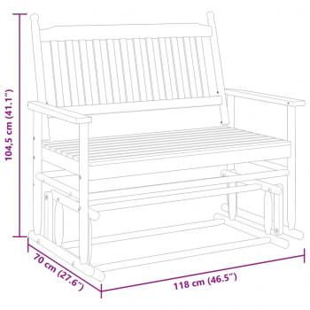 Schaukelbank Braun 118x70x104,5 cm Massivholz Pappel