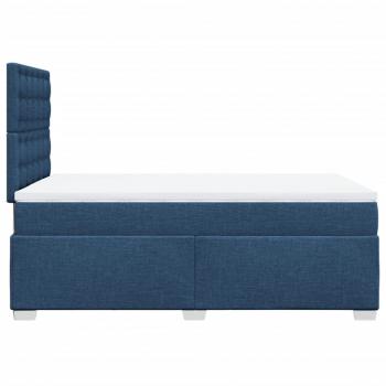 Boxspringbett mit Matratze Blau 120x200 cm Stoff