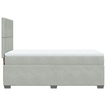 Boxspringbett mit Matratze Hellgrau 90x190 cm Samt