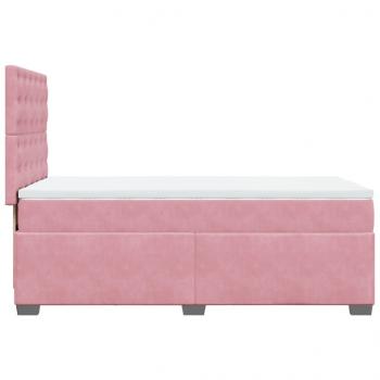 Boxspringbett mit Matratze Rosa 100x200 cm Samt