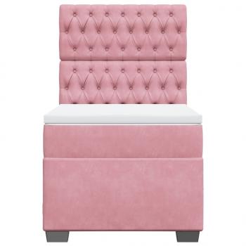 Boxspringbett mit Matratze Rosa 100x200 cm Samt