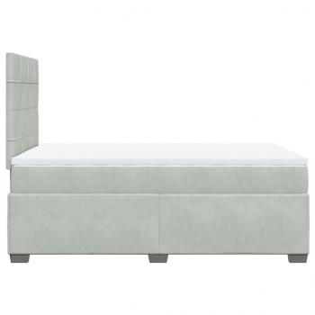 Boxspringbett mit Matratze Hellgrau 120x190 cm Samt