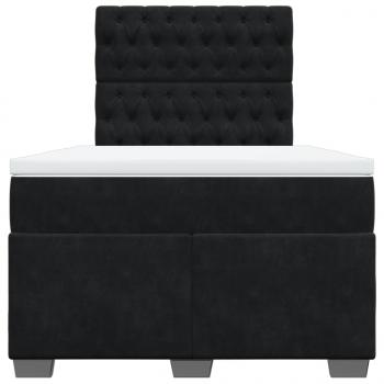 Boxspringbett mit Matratze Schwarz 120x190 cm Samt