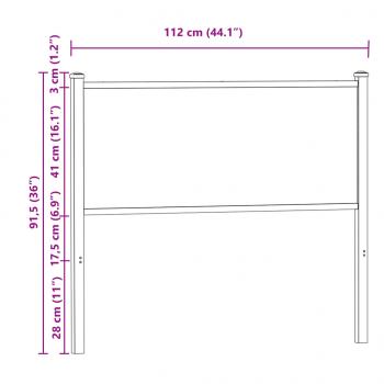 Kopfteil Braun Eichen-Optik 107 cm Holzwerkstoff und Stahl