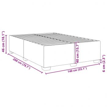 Bettgestell ohne Matratze Schwarz 140x200 cm Samt