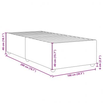 Bettgestell ohne Matratze Dunkelgrau 100x200 cm Stoff