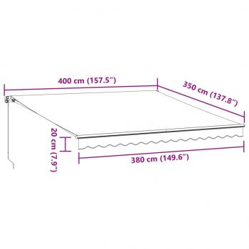 Markise Manuell mit LEDs Braun 400x350 cm