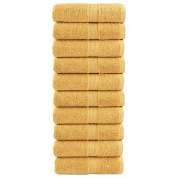 ARDEBO.de - Premium-Gästetücher SOLUND 10 Stk. Gold 30x50 cm 600 g/m²