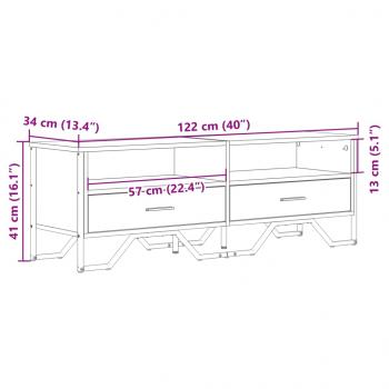 TV-Schrank Schwarz 122x34x41 cm Holzwerkstoff