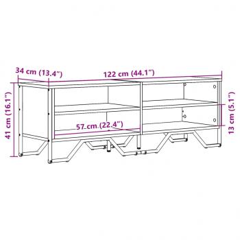 TV-Schrank Grau Sonoma 122x34x41 cm Holzwerkstoff