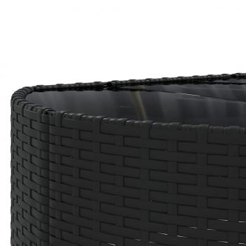 4-tlg. Garten-Sofagarnitur mit Kissen Schwarz Poly Rattan