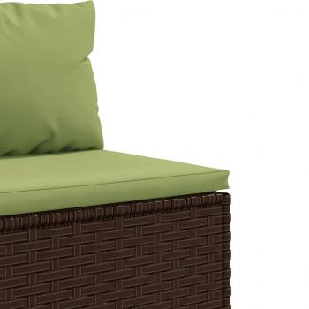 7-tlg. Garten-Sofagarnitur mit Kissen Braun Poly Rattan