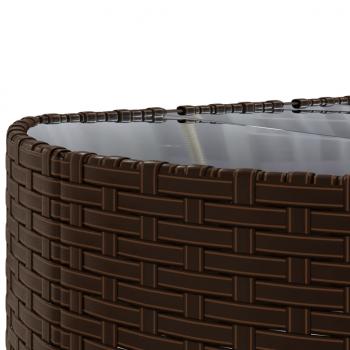 7-tlg. Garten-Sofagarnitur mit Kissen Braun Poly Rattan