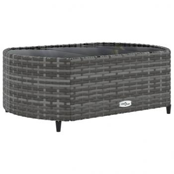 9-tlg. Garten-Sofagarnitur mit Kissen Grau Poly Rattan