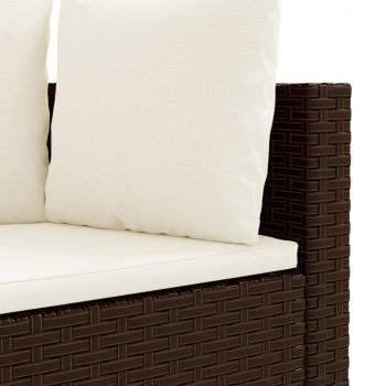 9-tlg. Garten-Sofagarnitur mit Kissen Braun Poly Rattan