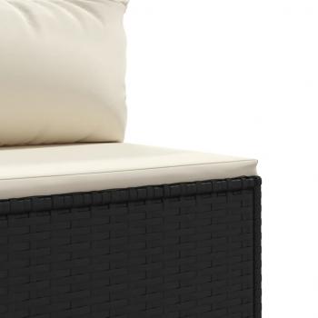 5-tlg. Garten-Sofagarnitur mit Kissen Schwarz Poly Rattan