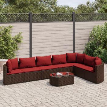 ARDEBO.de - 8-tlg. Garten-Sofagarnitur mit Kissen Braun Poly Rattan