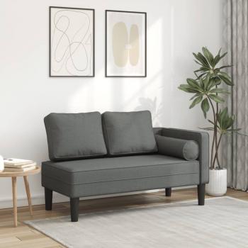 ARDEBO.de - Chaiselongue mit Kissen Dunkelgrau Stoff