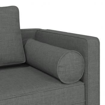 Chaiselongue mit Kissen Dunkelgrau Stoff