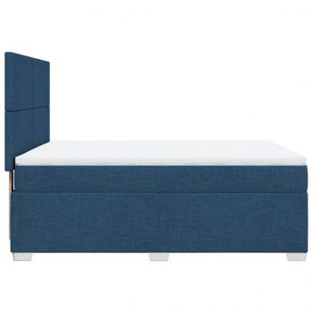 Boxspringbett mit Matratze Blau 140x200 cm Stoff