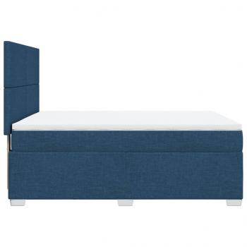 Boxspringbett mit Matratze Blau 160x200 cm Stoff