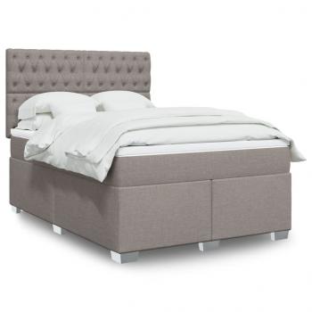 ARDEBO.de - Boxspringbett mit Matratze Taupe 160x200 cm Stoff