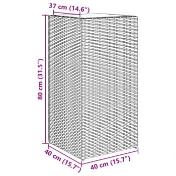 Pflanzkübel Braun 40x40x80 cm Poly Rattan