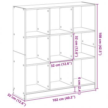 Bücherregal Sonoma-Eiche 102x32x108 cm Holzwerkstoff