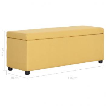 Bank mit Staufach 116 cm Gelb Polyester