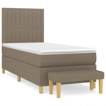 ARDEBO.de - Boxspringbett mit Matratze Taupe 80x200 cm Stoff