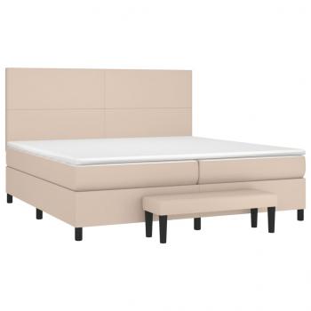 Boxspringbett Matratze Cappuccino-Braun 200x200cm Kunstleder