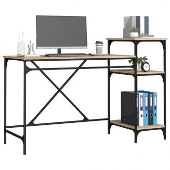 Schreibtisch mit Regal Sonoma-Eiche 135x50x90 cm Holzwerkstoff