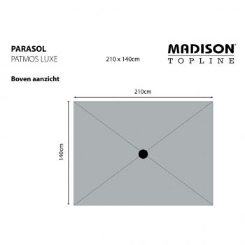 Madison Sonnenschirm Patmos Luxe Rechteckig 210x140 cm Hellgrau