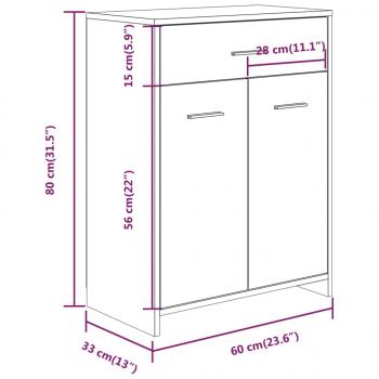 Badezimmerschrank Räuchereiche 60x33x80 cm Holzwerkstoff