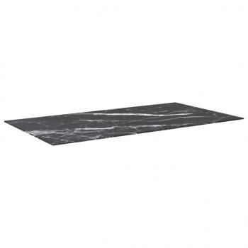 Tischplatte Schwarz 120x65 cm 8 mm Hartglas in Marmoroptik