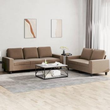 ARDEBO.de - 2-tlg. Sofagarnitur Braun Stoff