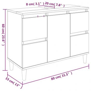 3-tlg. Badmöbel-Set Weiß Holzwerkstoff