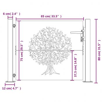 Gartentor 105x80 cm Cortenstahl Baum-Design