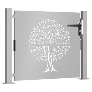 Gartentor 105x80 cm Cortenstahl Baum-Design