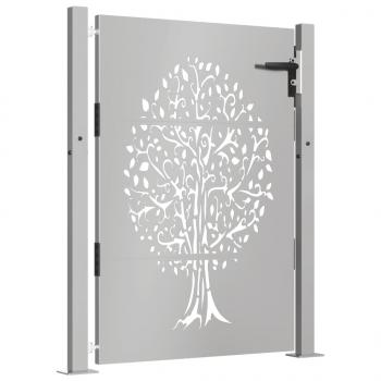 Gartentor 105x130 cm Cortenstahl Baum-Design