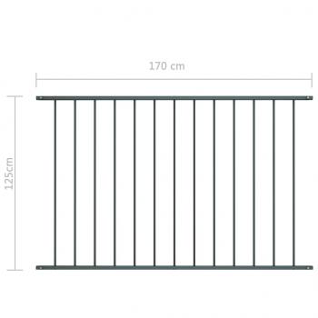 Zaunfeld Pulverbeschichteter Stahl 1,7 x 1,25 m Anthrazit