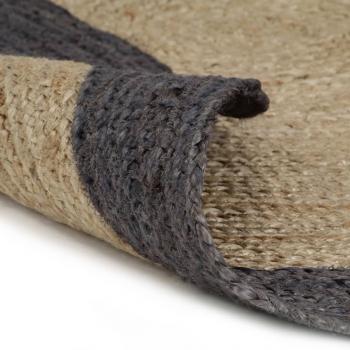 ARDEBO.de - Teppich Handgefertigt Jute mit Dunkelgrauem Rand 180 cm